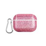 For AirPods Pro Glitter Powder Skin Texture PC TWS Earphone Case(Rose Red)