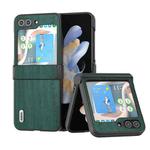 For Samsung Galaxy Z Flip5 ABEEL Wood Texture PU Phone Case(Green)