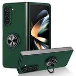 For Samsung Galaxy Z Fold5 5G Armor Ring Holder Phone Case(Dark Green)