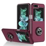 For Samsung Galaxy Z Flip5 5G Armor Ring Holder Phone Case(Wine Red)