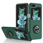 For Samsung Galaxy Z Flip6 5G Armor Ring Holder Phone Case(Dark Green)