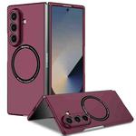 For Samsung Galaxy Z Fold7 5G Armor Ring Holder Phone Case(Wine Red)