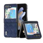 For Samsung Galaxy Z Flip5 ABEEL Weave Plaid PU Phone Case(Blue)