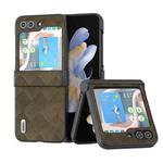 For Samsung Galaxy Z Flip5 ABEEL Weave Plaid PU Phone Case(Green)