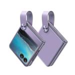 For Motorola Razr 40 Ultra Hand Strap Type Leather Phone Case(Purple)