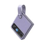 For Motorola Razr 40 Hand Strap Type Leather Phone Case(Purple)