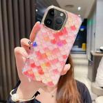 For iPhone 14 Pro Colorful Crystal Shell Pattern PC + TPU Phone Case(Fish-scales Red)