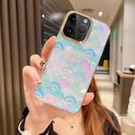 For iPhone 14 Pro Max Colorful Crystal Shell Pattern PC + TPU Phone Case(Scallop Blue)