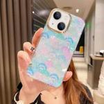 For iPhone 13 Colorful Crystal Shell Pattern PC + TPU Phone Case(Scallop Blue)