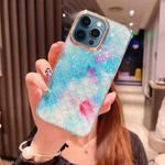 For iPhone 12 Pro Max Colorful Crystal Shell Pattern PC + TPU Phone Case(Fish-scales Blue)