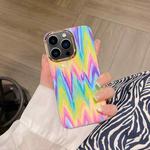 For iPhone 13 Pro Max Colorful Shell Texture Marble PC + TPU Phone Case(Rainbow Stripe)