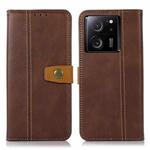 For Xiaomi 13T 5G / Redmi K60 Ultra 5G Stitching Thread Calf Texture Leather Phone Case(Coffee)