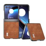 For Motorola Razr 40 Ultra ABEEL Morocco Texture PU Phone Case(Brown)