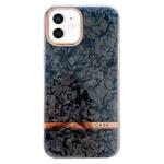 For iPhone 12 Electroplating Shell Texture TPU Phone Case(Black)