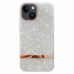 For iPhone 15 Plus Electroplating Shell Texture TPU Phone Case(White)