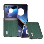 For Motorola Razr 40 Ultra ABEEL Wood Texture PU Phone Case(Green)