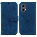 For Motorola Edge 2024 Butterfly Rose Embossed Leather Phone Case(Blue)