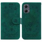 For Motorola Edge 2024 Butterfly Rose Embossed Leather Phone Case(Green)