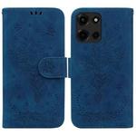 For Motorola Moto G 5G 2025 Butterfly Rose Embossed Leather Phone Case(Blue)