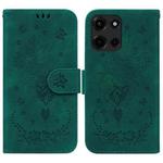 For Motorola Moto G 5G 2025 Butterfly Rose Embossed Leather Phone Case(Green)