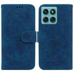 For Motorola Edge 60 Fusion / Edge 5G 2025 Butterfly Rose Embossed Leather Phone Case(Blue)