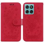 For Motorola Edge 60 Fusion / Edge 5G 2025 Butterfly Rose Embossed Leather Phone Case(Red)