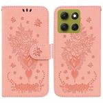 For Motorola Moto G86 5G Butterfly Rose Embossed Leather Phone Case(Pink)