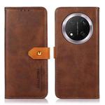 For Honor X9C 5G Global KHAZNEH Dual-color Cowhide Texture Flip Leather Phone Case(Brown)