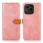 For Honor 400 Lite KHAZNEH Dual-color Cowhide Texture Flip Leather Phone Case(Rose Gold)