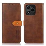 For Honor 400 Lite KHAZNEH Dual-color Cowhide Texture Flip Leather Phone Case(Brown)