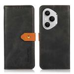 For Honor 400 Pro Global 160.8mm KHAZNEH Dual-color Cowhide Texture Flip Leather Phone Case(Black)