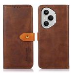 For Honor 400 Pro Global 160.8mm KHAZNEH Dual-color Cowhide Texture Flip Leather Phone Case(Brown)