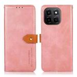 For Honor X6c 4G KHAZNEH Dual-color Cowhide Texture Flip Leather Phone Case(Rose Gold)