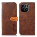 For Honor X6c 4G KHAZNEH Dual-color Cowhide Texture Flip Leather Phone Case(Brown)