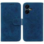 For Tecno Pova Neo 3 Butterfly Rose Embossed Leather Phone Case(Blue)