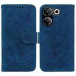 For Tecno Camon 20 Pro 4G / 20 Butterfly Rose Embossed Leather Phone Case(Blue)
