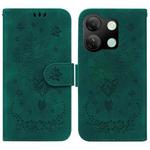 For Tecno Pova 5 Pro Butterfly Rose Embossed Leather Phone Case(Green)