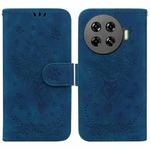 For Tecno Spark 20 Pro+ 4G Butterfly Rose Embossed Leather Phone Case(Blue)