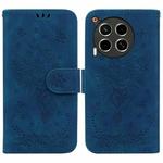 For Tecno Camon 30 4G / 5G Butterfly Rose Embossed Leather Phone Case(Blue)
