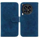 For Tecno Camon 30 Premier 5G Butterfly Rose Embossed Leather Phone Case(Blue)
