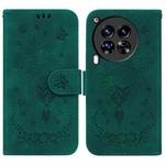 For Tecno Camon 30 Premier 5G Butterfly Rose Embossed Leather Phone Case(Green)