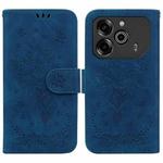 For Tecno Pova 6 / Pova 6 Pro Butterfly Rose Embossed Leather Phone Case(Blue)