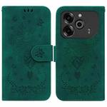 For Tecno Pova 6 / Pova 6 Pro Butterfly Rose Embossed Leather Phone Case(Green)