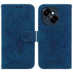 For Tecno Spark Go 1 / Pop 9 Pro Butterfly Rose Embossed Leather Phone Case(Blue)