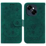 For Tecno Spark Go 1 / Pop 9 Pro Butterfly Rose Embossed Leather Phone Case(Green)