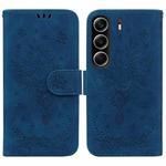 For Tecno Camon 40 Butterfly Rose Embossed Leather Phone Case(Blue)