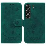 For Tecno Camon 40 Butterfly Rose Embossed Leather Phone Case(Green)