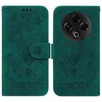 For Tecno Spark 30 4G Butterfly Rose Embossed Leather Phone Case(Green)