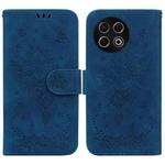 For Tecno Spark 30 Pro Butterfly Rose Embossed Leather Phone Case(Blue)