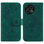 For Tecno Spark 30 Pro Butterfly Rose Embossed Leather Phone Case(Green)